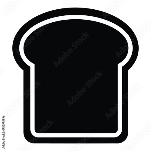 Slice of bread illustration representing basic food staple icon simple design