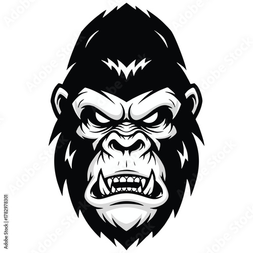 Unleash your inner beast with this ferocious gorilla graphic for powerful designs