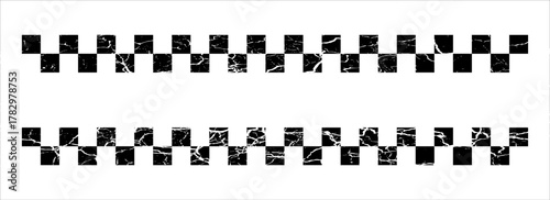 Vector ilustration Race flag grunge background, car rally or motocross finish flag with vector checker pattern. Grunge race flag for car racing sport or bike speedway, motorsport.