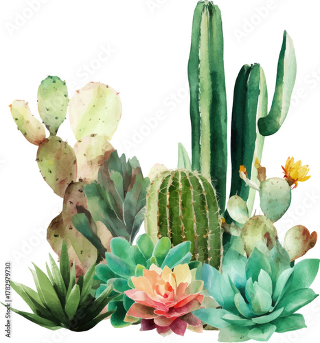 prickly pear cactus in desert