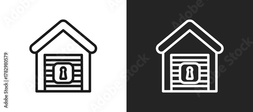 Storage Room Outline Icon In Black And White Filled Style