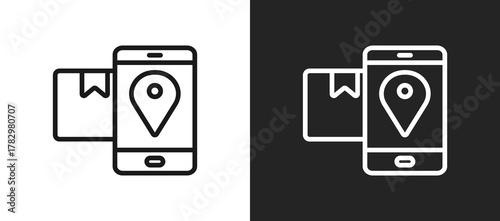 Supply Tracker Outline Icon In Black And White Filled Style