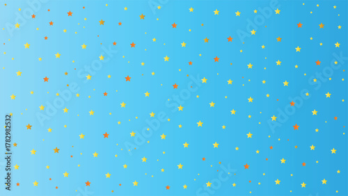 A light blue background filled with yellow and orange star shapes scattered across the entire surface