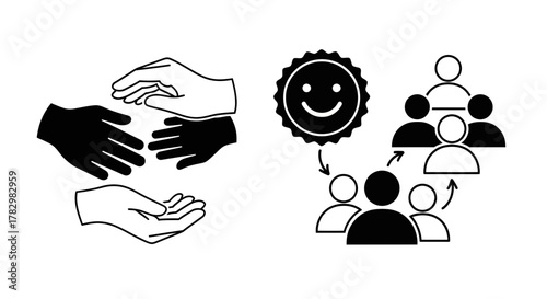 A cheerful, vibrant, and fun vector graphic illustration of a happy cartoon bumblebee collecting honey