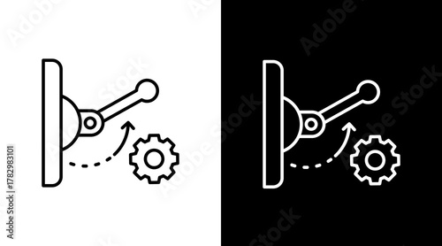 Control Switch  White Icon Set Design	