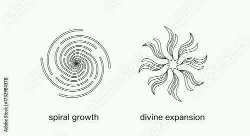 Photos Visually striking abstract geometric designs representing concepts of spiral gro