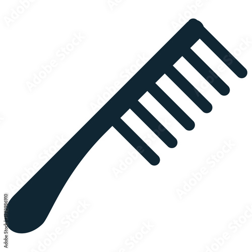 Comb Icon Vector Simple vector icon of a hair comb, suitable for beauty salons, barbershops, hair care products, and personal grooming concepts. A clean and functional design element.