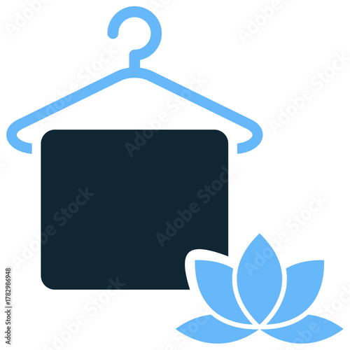 Spa Towel Icon Vector Soft, folded spa towel vector icon. Represents comfort, self-care, cleanliness, and amenities. Perfect for designs related to massage, beauty salons, hotels, and bath products.