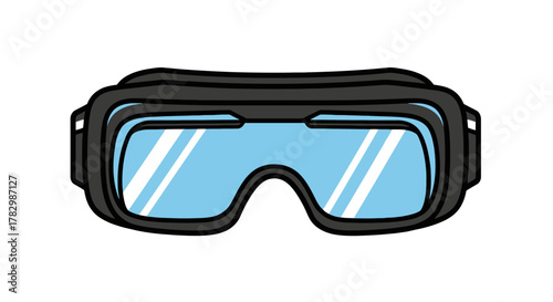 Illustration of virtual reality glasses, a technology icon for immersive digital experiences and advanced simulation