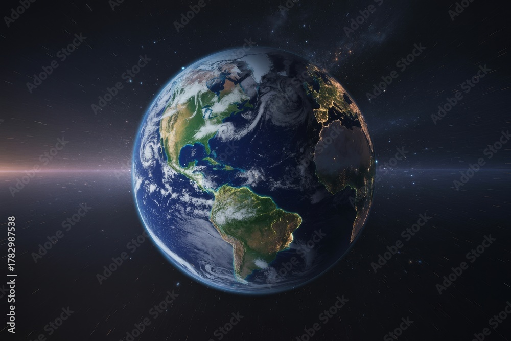 Obraz premium Planet Earth in Space with Stars and Nebula galaxy