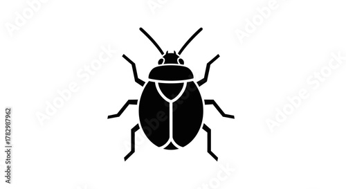 Black bug icon with transparent background
