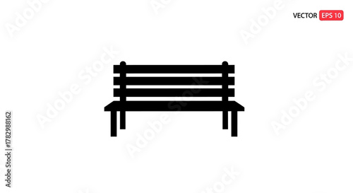 Park bench with transparent background