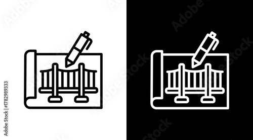 Bridge  White Icon Set Design