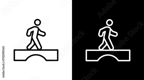 Schilderij op canvas Pedestrian Bridge  White Icon Set Design