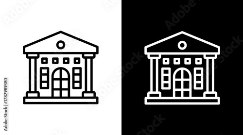 Museum  White Icon Set Design