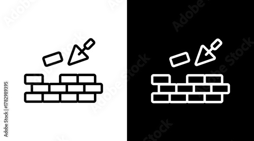 Brick  White Icon Set Design