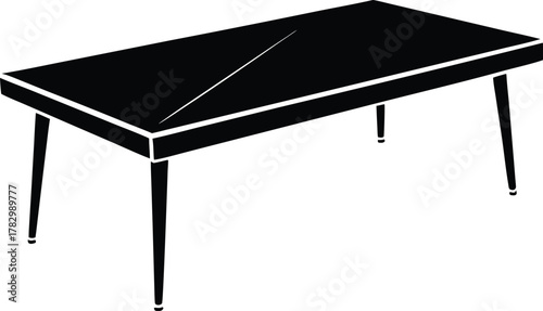 a minimalist glass coffee table with chrome legs .eps