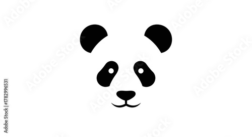 Panda face icon with transparent background
