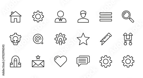 Outline icons set for web and mobile applications