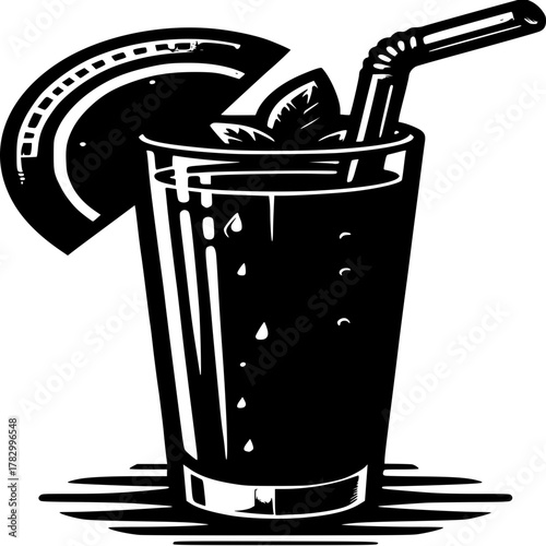 Soda can and glass of cola vector illustration