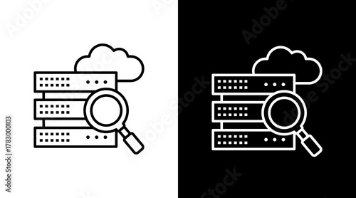 Data Discovery  White Icon Set Design	