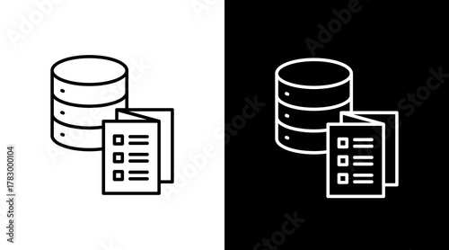 Data Catalog  White Icon Set Design	