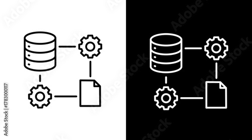 Data Lineage  White Icon Set Design	
