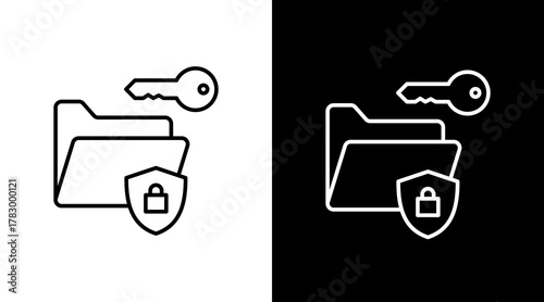 Data Privacy  White Icon Set Design	