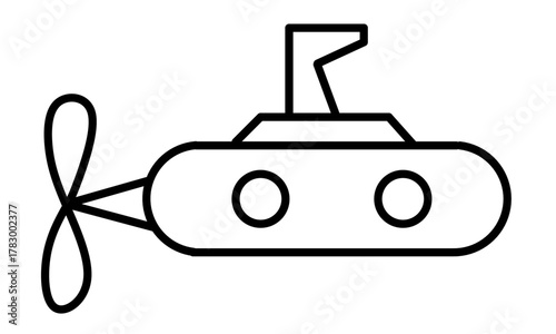 submarine icon isolated on white background