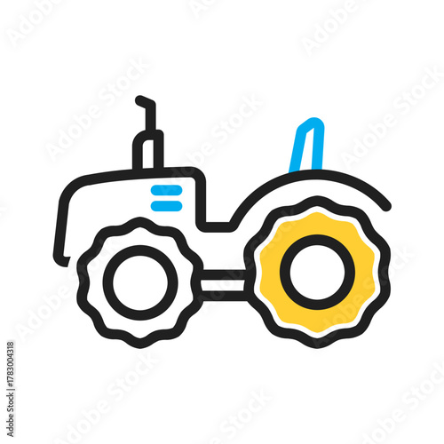 Vector multi color icon for Tractor