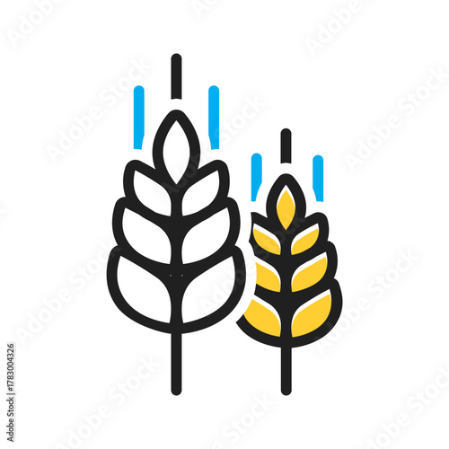 Vector multi color icon for Wheat