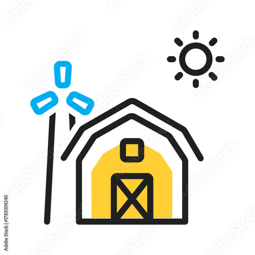 Vector multi color icon for Barn