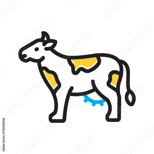 Vector multi color icon for Cow