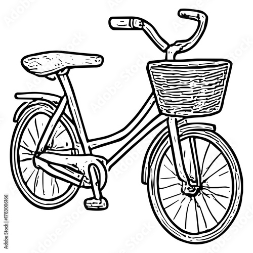 Woman Bike with Basket