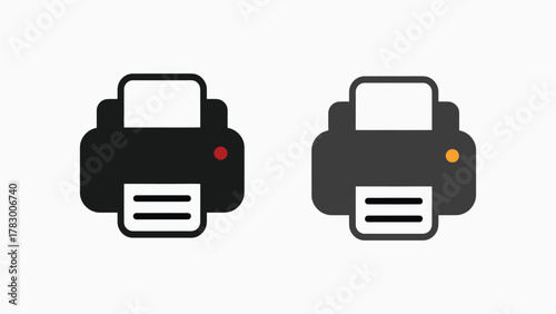 Print Printer Device Icon Set for Print and Document Output vector illustration