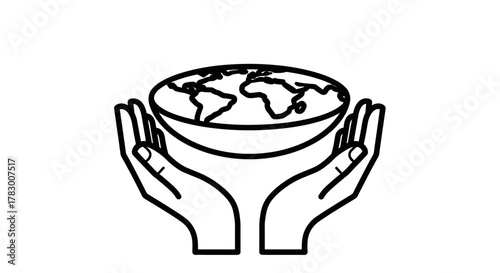 Caring hands gently cradle the world symbolizing global responsibility and interconnectedness for a sustainable future