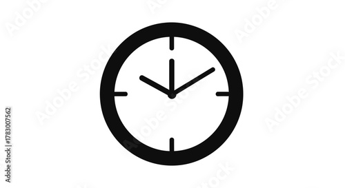 Modern minimalist clock icon symbolizing time management, deadlines, and punctuality for business and daily life