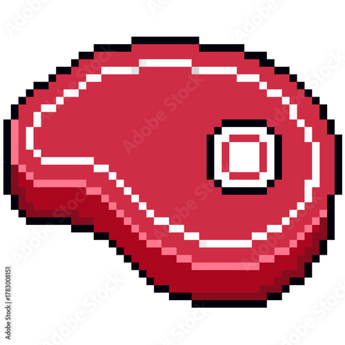 Pixel Meat Vector Retro-style pixel art vector of meat. Perfect for gaming, food, vintage, butcher, or digital art themes, offering a nostalgic and distinct aesthetic.