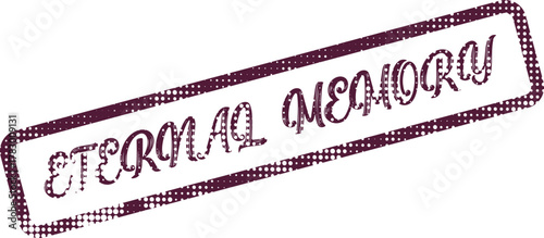 Distressed Eternal Memory Rubber Stamp for Remembrance and Cherished Past Moments