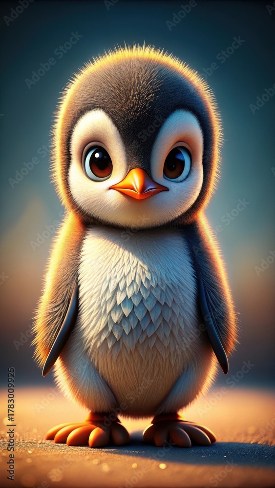 Fototapeta premium Heres the generated output Penguin Cartoon Character Vector Illustration Baby Animal Graphic Doodle Symbol Kid Friendly Fun Kids Icon