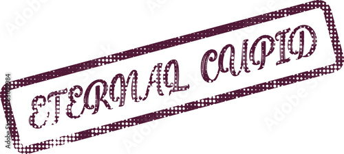 Timeless design element featuring the distinct phrase Eternal Cupid within an elegant textured stamp outline