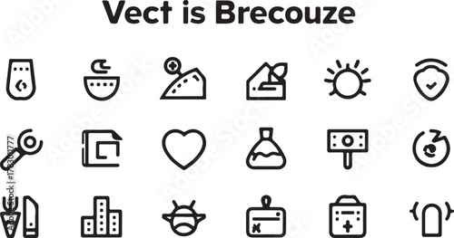 A conceptual vector set of wine icons for web design illustration and business