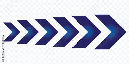 dynamic moving arrow symbol. Pointing right chevron arrow different style. speed direction signs. Road lines arrow zigzag chevron speeds flat style. eps 10