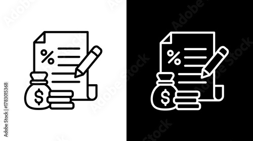 Loan White Icon Set Design