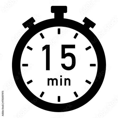 15分タイマーのイラスト