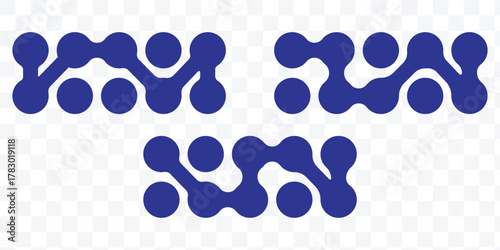 Diagonal metaball connected circles shape. Abstract nerve cell dots or computer nano net . Pattern of black metaballs isolated on white background. vector illustration. vector eps 10