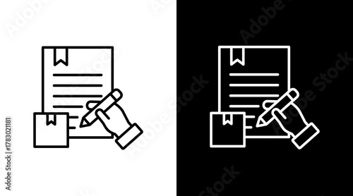 Contract Agreement  White Icon Set Design
