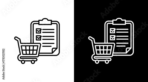 Purchase Order  White Icon Set Design