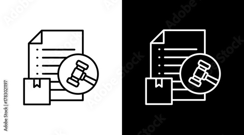 Tender  White Icon Set Design