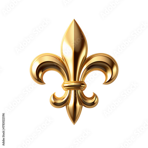 Golden fleur de lis emblem on a black background